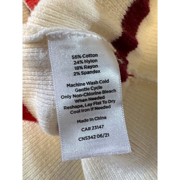 Talbots Ribbed Turtleneck Sweater Cream Rainbow Stripe Plus Size 1X Pullover - Picture 7 of 8